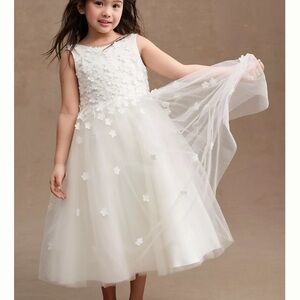Princess Daliana Carrie Floral Applique Low-Back Tulle Flower Girl Dress